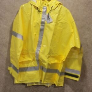 SCOTCHLITE XL Neese Hi Vis Safety Workwear Reflective PVC Nomex Hooded Jacket